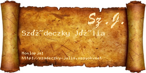 Szádeczky Júlia névjegykártya