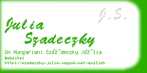 julia szadeczky business card